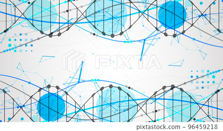 Abstract DNA background with plexus effect. Scientific and technological concept. Abstract DNA background with plexus effect. Scientific and technological concept. 96459218