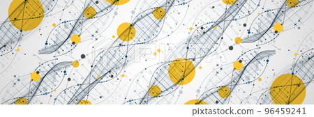 Abstract DNA background with plexus effect. Scientific and technological concept. Abstract DNA background with plexus effect. Scientific and technological concept. 96459241