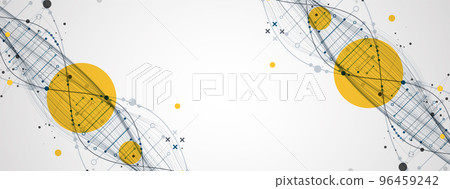 Abstract DNA background with plexus effect. Scientific and technological concept. 96459242