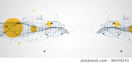 Abstract DNA background with plexus effect. Scientific and technological concept. 96459243