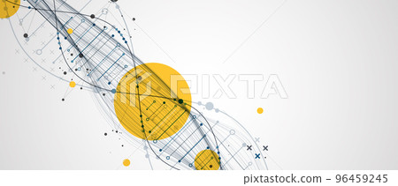 Abstract DNA background with plexus effect. Scientific and technological concept. Abstract DNA background with plexus effect. Scientific and technological concept. 96459245