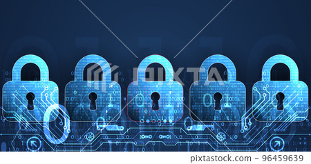 Data security Illustrates cyber data or... - Stock Illustration ...