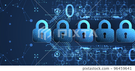 Data security Illustrates cyber data or information privacy idea. Color abstract  internet technology. 96459641