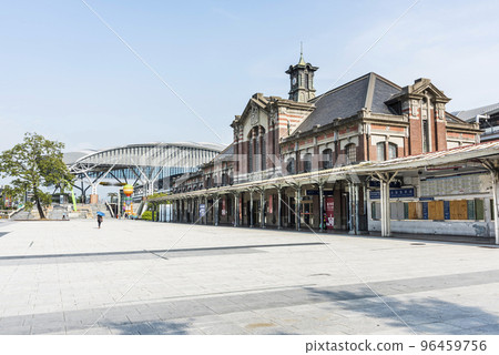 Building view of Old Taichung Railway Station in Taiwan. Built during the rule of Japan, it is now listed as a national monument. 96459756