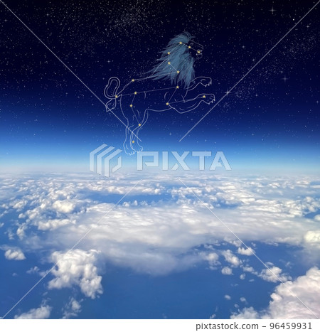 漂浮在夜空中的獅子座 96459931