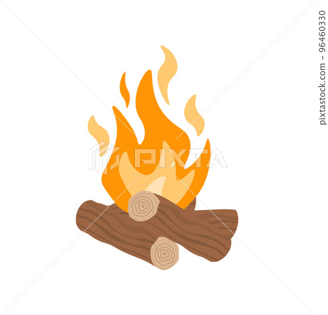 Vector illustration of burning bonfire with wood isolated on white background Vector illustration of burning bonfire with wood isolated on white background 96460330