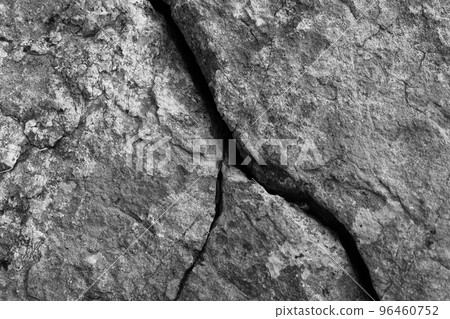 Crack in the rock on mountain in shades of grey. Crack in the rock on mountain in shades of grey. 96460752