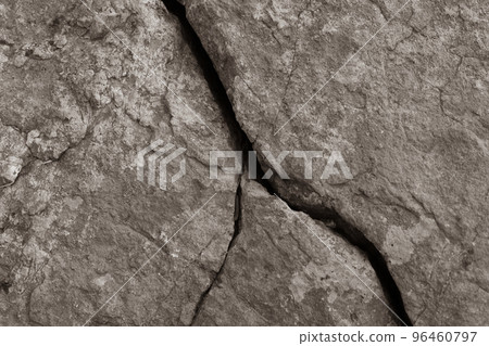 Crack in the rock on mountain sepia tone. Crack in the rock on mountain sepia tone. 96460797