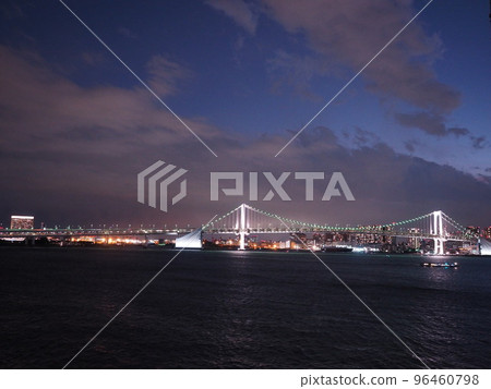 Beautiful scenery of the wharf sea and lights Beautiful scenery of the wharf sea and lights 96460798