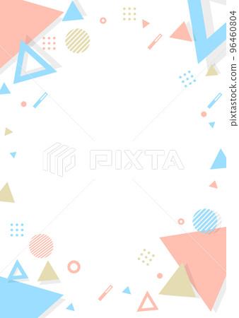 由粉色和藍色三角形組成的幾何圖案背景材料 96460804