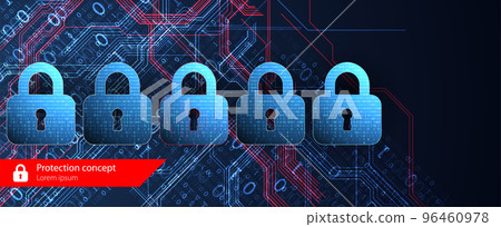 Data security Illustrates cyber data or information privacy idea. Color abstract  internet technology. 96460978