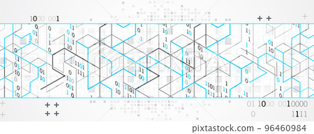 Abstract horizontal technology background. Communication concept, futuristic digital innovation background. Vector illustration Abstract horizontal technology background. Communication concept, futuristic digital innovation background. Vector illustration 96460984