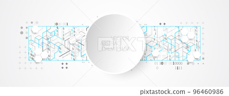 Abstract horizontal technology background. Communication concept, futuristic digital innovation background. Vector illustration 96460986