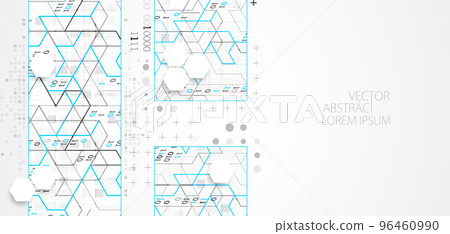 Abstract horizontal technology background. Communication concept, futuristic digital innovation background. Vector illustration 96460990