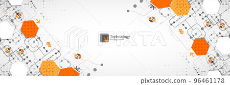 Abstract technology concept. Circuit board, high computer background. Vector illustration with space for content, web - template, business tech presentation. 96461178
