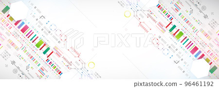 Abstract technology concept. Circuit board, high computer color background. Vector illustration with space for content, web - template, business tech presentation. 96461192