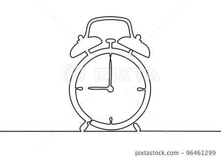 Alarm clock continuous line vector illustration 96461299