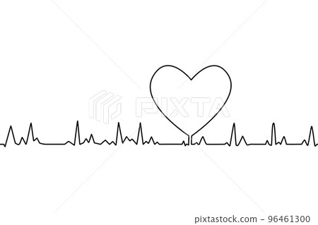 Heart and pulse trace with heart shape Heart and pulse trace with heart shape 96461300