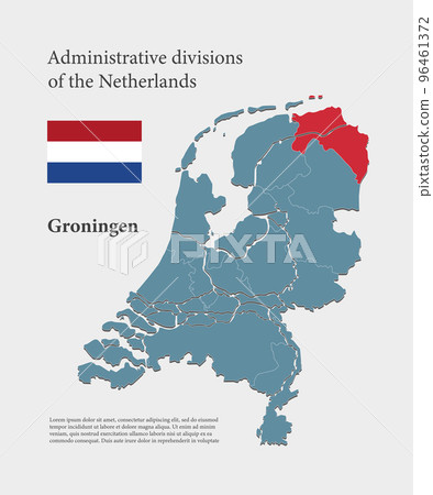 Vector map Netherlands and district Groningen 96461372