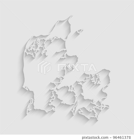 Vector Outline Map Denmark With Creative Shadow Stock Illustration   96461378 