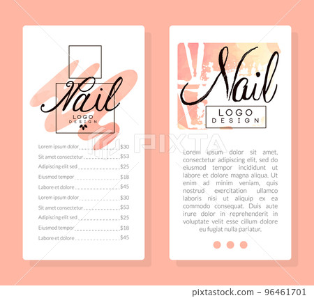 Manicure and Nail Studio Design with Logo Creative Vector Template Manicure and Nail Studio Design with Logo Creative Vector Template 96461701