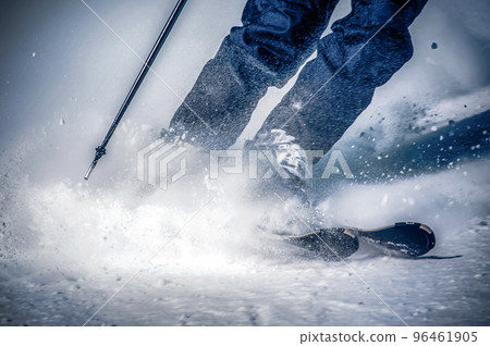 Detail od skis on the slope Detail od skis on the slope 96461905