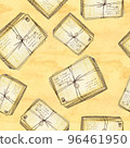 Hand drawn seamless mail background.  96461950