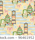 Hand drawn seamless design. Christmas corner 96461952