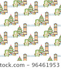 Hand drawn seamless design. Christmas corner 96461953
