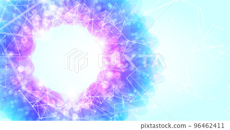 Colorful geometric background with plexus effect.-插圖素材 [96462411] - PIXTA圖庫