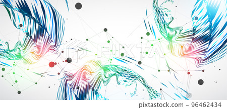 Abstract particle vortex with plexus effect elements and Gradient background lighting. Abstract particle vortex with plexus effect elements and Gradient background lighting. 96462434