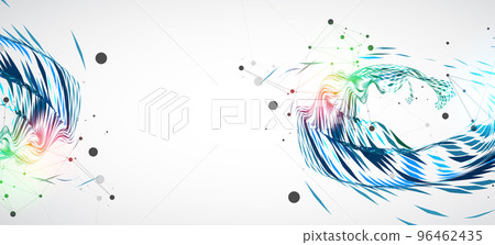 Abstract particle vortex with plexus effect elements and Gradient background lighting. 96462435