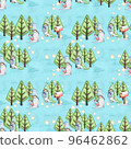 Hand drawn seamless winter forest design.  96462862