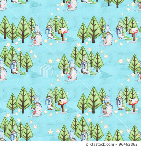 Hand drawn seamless winter forest design.  96462862