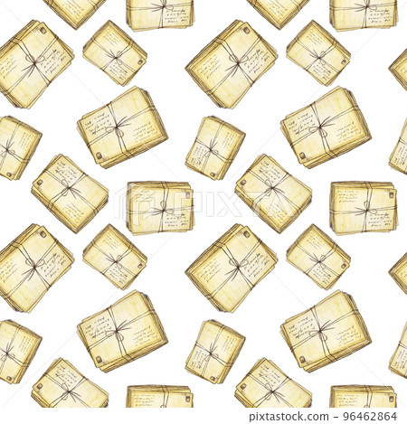 Hand drawn seamless mail background.  96462864