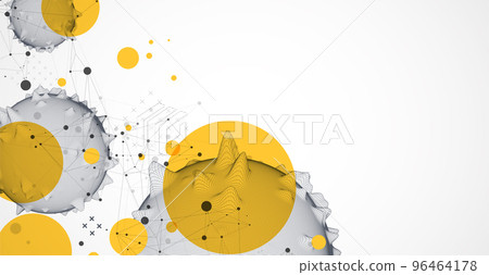 Sphere theme with connected lines in technology style background. Wireframe illustration. Abstract 3d grid design. Sphere theme with connected lines in technology style background. Wireframe illustration. Abstract 3d grid design. 96464178