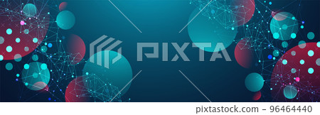 Abstract polygonal vector background with connecting dots and lines. Template for science and technology presentation. Plexus style. Abstract polygonal vector background with connecting dots and lines. Template for science and technology presentation. Plexus style. 96464440