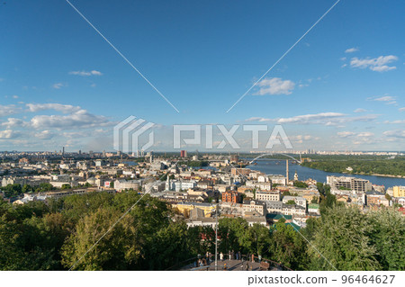 View of the historical center of Kyiv, the Dnieper River, Podil. View of the historical center of Kyiv, the Dnieper River, Podil. 96464627