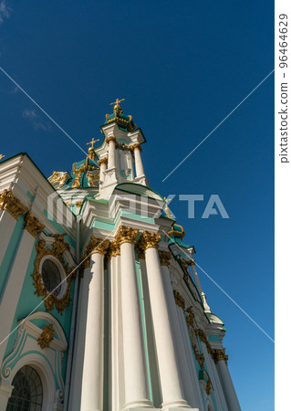 Andrew's Cathedral in Kyiv against the blue sky. Andrew's Cathedral in Kyiv against the blue sky. 96464629