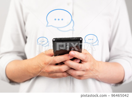 Online communication with messengers. Messeges flow concept Online communication with messengers. Messeges flow concept 96465042