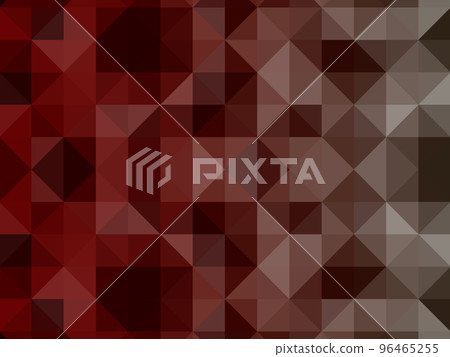 The background is in dark red tones. Multicolored pixel background. Abstract texture of triangles, mosaic pattern. 96465255