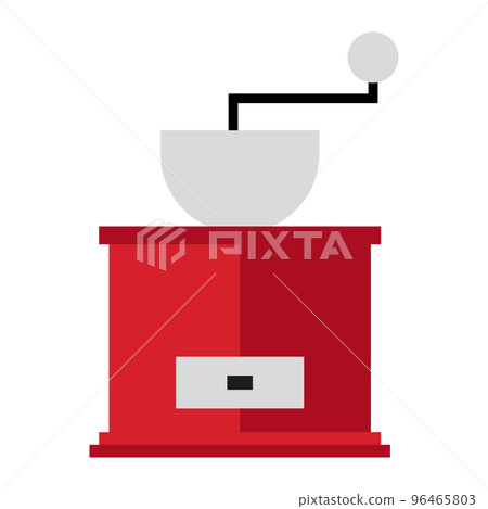 Manual coffee grinder. It looks classic. It can be used in cafes, restaurants, T-shirts, brochures, posters or for other purposes. Isolated on white background. Flat design. Vector Manual coffee grinder. It looks classic. It can be used in cafes, restaurants, T-shirts, brochures, posters or for other purposes. Isolated on white background. Flat design. Vector 96465803