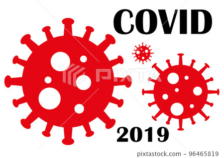 Dangerous virus icon illustration. Crown virus warning sign logo concept isolated on white background. COVID 19. Illustration of a dangerous virus icon. Pandemic. Vector Dangerous virus icon illustration. Crown virus warning sign logo concept isolated on white background. COVID 19. Illustration of a dangerous virus icon. Pandemic. Vector 96465819