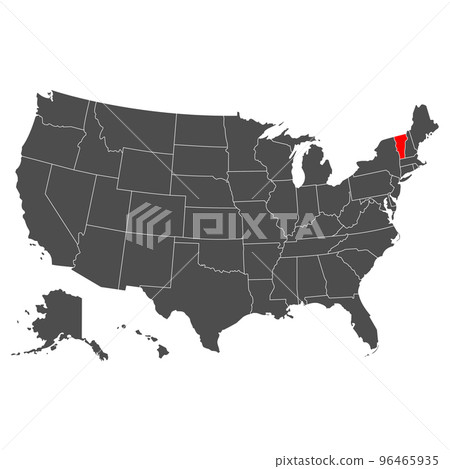 Vermont vector map. High detailed illustration. Country of the United States of America. Flat style. Vector Vermont vector map. High detailed illustration. Country of the United States of America. Flat style. Vector 96465935
