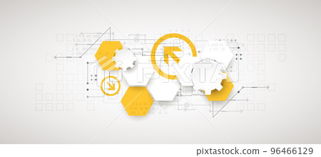 Abstract technology concept. Circuit board, high computer color background. Vector illustration with space for content, web - template, business tech presentation. Abstract technology concept. Circuit board, high computer color background. Vector illustration with space for content, web - template, business tech presentation. 96466129