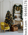 Christmas tree with presents underneath in living room 96466178