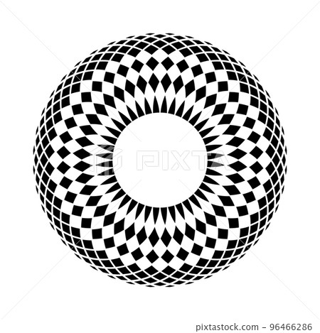 Geometric Circle Spherical Pattern. 3D Illusion. Decorative Design Element. Geometric Circle Spherical Pattern. 3D Illusion. Decorative Design Element. 96466286