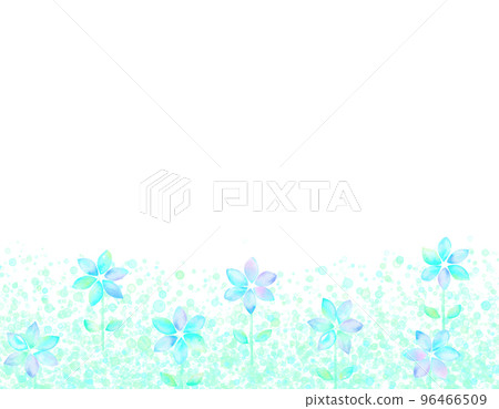 Cool color flower garden frame. Illustration of flowers painted by watercolor. Cool color flower garden frame. Illustration of flowers painted by watercolor. 96466509