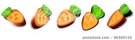 carrot 3D illustration isolated on white background. Glass design elements. Vegetable Realistic 3d illustration. 96466538