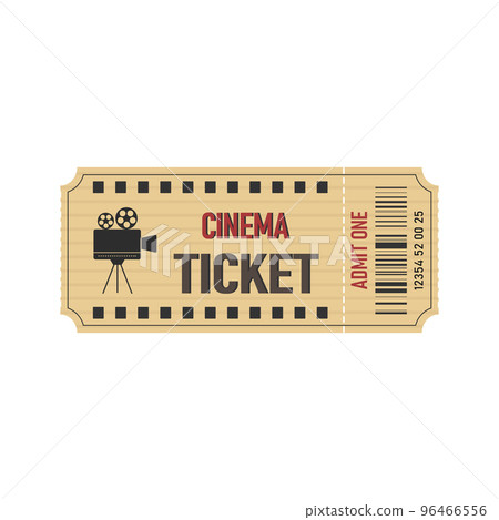 Cinema ticket template. Horizontal cinema ticket with barcode.Vector Cinema ticket template. Horizontal cinema ticket with barcode.Vector 96466556